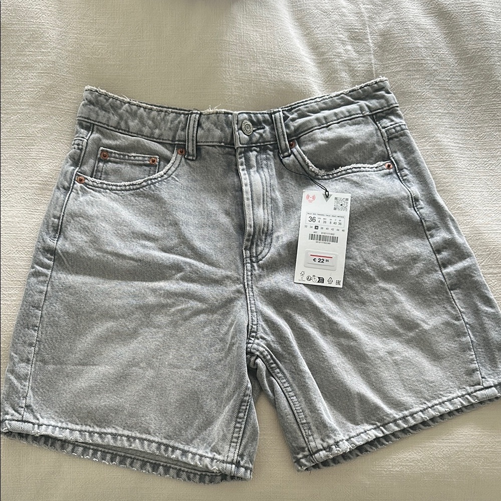 Gray Denim Shorts